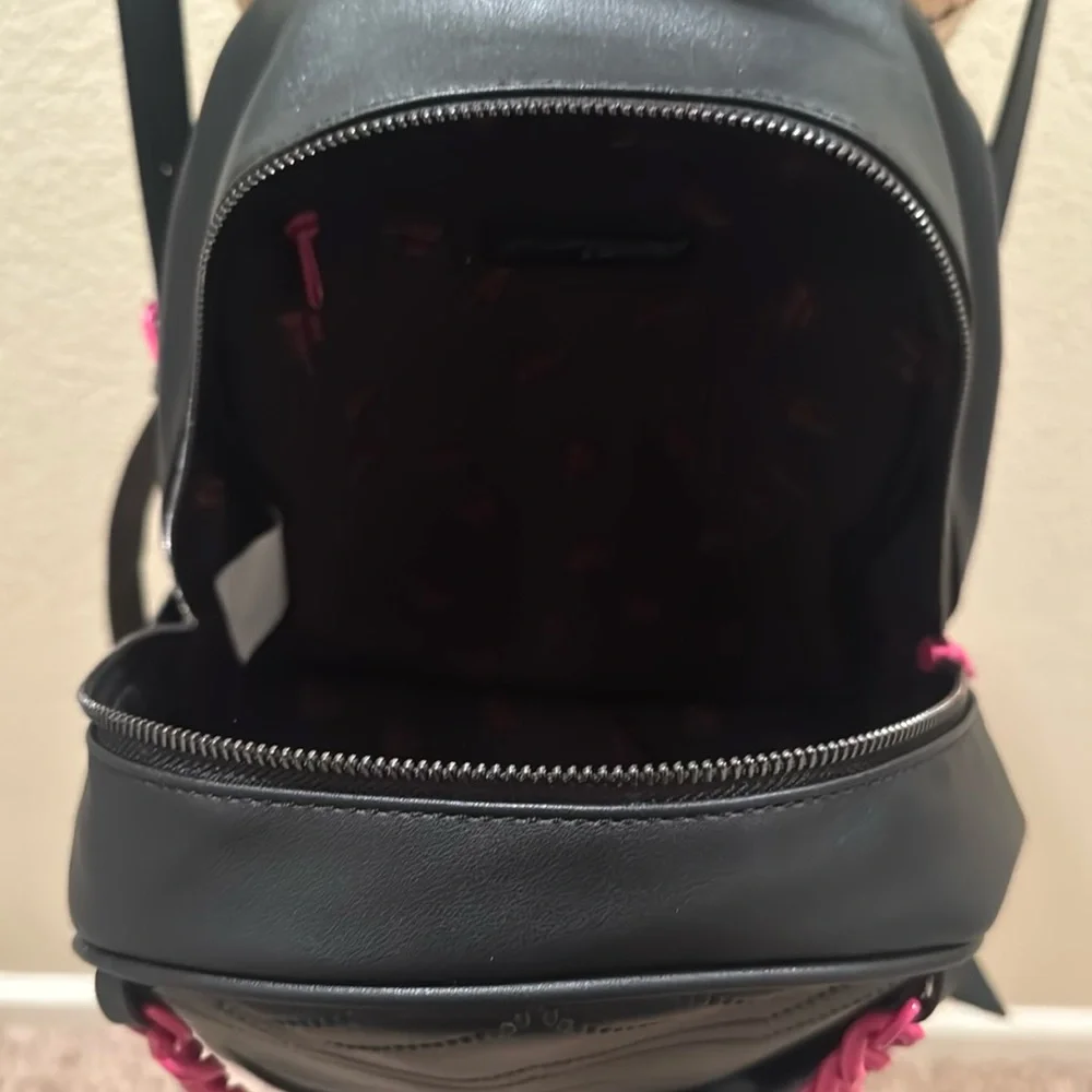 BETSEY JOHNSON Quilted Faux Leather Chain Backpack